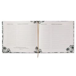 Hallmark In Loving Memory Floral Funeral Guest Book -Decor Home Shop Black and White Floral Guest Book for Funeral 1BMK1609 04