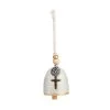 Demdaco Mini Inspired Bell, Blessed -Decor Home Shop Blessed Mini Stoneware Bell With Cross Cutout 1008010010 01