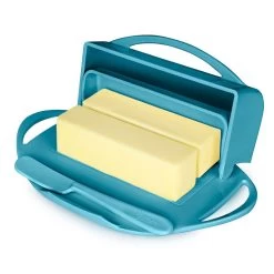 Aqua Butterie Flip-Top Butter Dish -Decor Home Shop Blue Plastic FlipTop Butter Dish With Knife BTRAQU1009 04