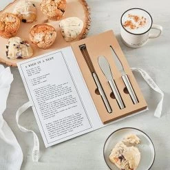 Breakfast Tools In Cardboard Book Box, Set Of 3 -Decor Home Shop Breakfast Tools in Cardboard Book Box J2320 04