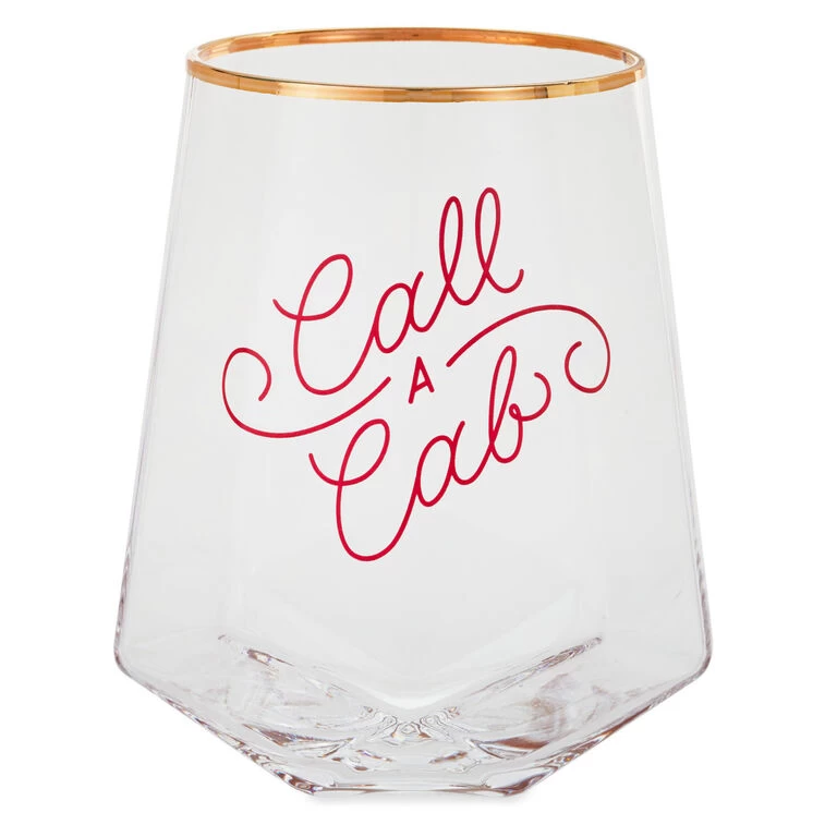Hallmark Call A Cab Geometric Stemless Wine Glass, 19 Oz. 3 Hallmark Call A Cab Geometric Stemless Wine Glass, 19 Oz.