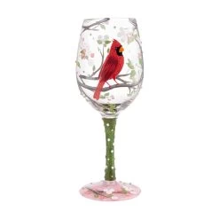 Enesco Lolita Cardinal Beauty Handpainted Wine Glass, 15 Oz.