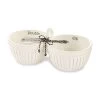 Mud Pie Double Dip Bowl And Spreader, Set Of 2 -Decor Home Shop Ceramic Double Dip Bowl and Spreader Set 48500093 01