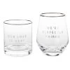Hallmark Lowball And Stemless Wine Glass, Set Of 2