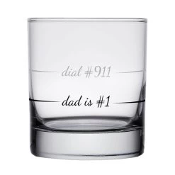 Dad Is #1 Dial #911 Rocks Glass, 10 Oz.