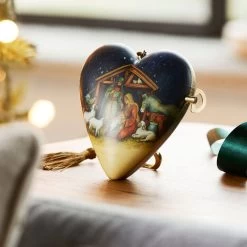 New Release -Decor Home Shop Demdaco O Holy Night Musical Art Heart Ornament 2020230604 02