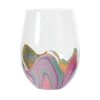 Enesco EttaVee In The Groove Stemless Wine Glass, 18 Oz. -Decor Home Shop EttaVee Colorful Marbled Stemless Wine Glass 6012421 01