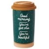 Hallmark Good Morning Ceramic Travel Mug, 12 Oz. -Decor Home Shop Good Morning Ceramic Travel Mug 1SNN1079 01