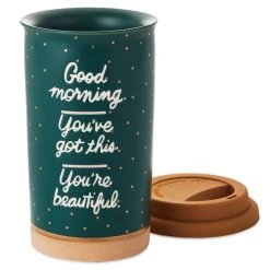 Hallmark Good Morning Ceramic Travel Mug, 12 Oz. -Decor Home Shop Good Morning Ceramic Travel Mug 1SNN1079 03