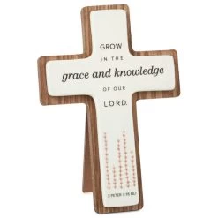 Hallmark Grow With Our Lord Wood And Ceramic Cross, 7"