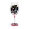 Lolita Happy Hour Handpainted Wine Glass, 15 Oz. -Decor Home Shop Happy Hour Handpainted Wine Glass 6012022 01