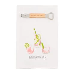 Mud Pie Happy Hour Tea Towel And Bar Tool, Set Of 2