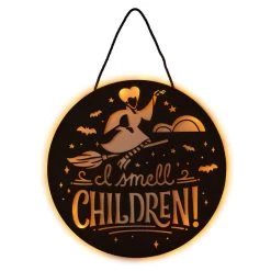 Hallmark Disney Hocus Pocus I Smell Children Porch Decor With Light -Decor Home Shop Hocus Pocus LightUp Metal Door Sign 1HGN1526 03
