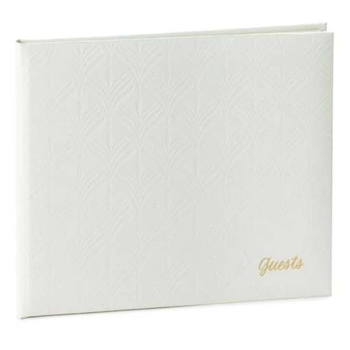 Hallmark Ivory Botanical Pattern Guest Book -Decor Home Shop Ivory Faux Leather Abstract Leaves Guest Book 1EDY3151 01