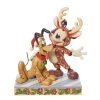 Enesco Jim Shore Disney Mickey Mouse Reindeer With Santa Pluto Figurine, 6.25" -Decor Home Shop Jim Shore Disney Mickey Mouse Reindeer With Pluto 6013059 01
