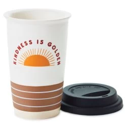Hallmark Kindness Is Golden Ceramic Travel Mug, 9 Oz. -Decor Home Shop Kindness Is Golden Sunshine Ceramic Travel Mug 1SNN1004 03