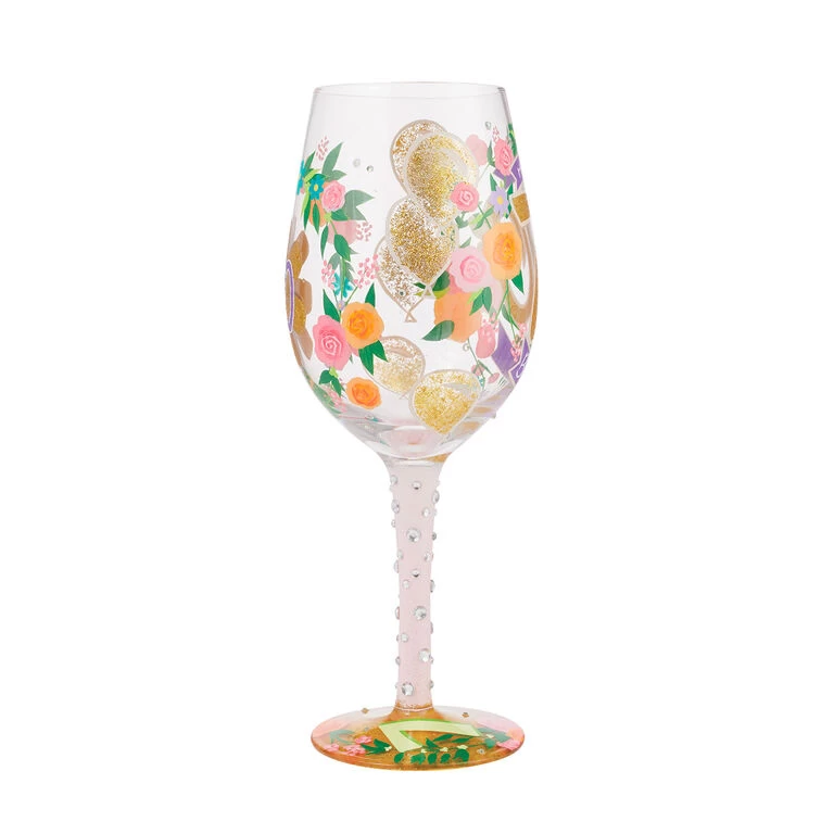 Lolita Happy 70th Birthday Handpainted Wine Glass, 15 Oz. 4 Lolita Happy 70th Birthday Handpainted Wine Glass, 15 Oz. - Image 2