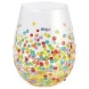 Enesco Lolita Confetti Handpainted Stemless Wine Glass, 20 Oz. -Decor Home Shop Lolita Confetti Handpainted Stemless Wine Glass 6008464 01