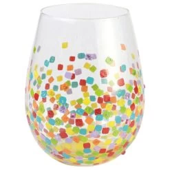 Enesco Lolita Confetti Handpainted Stemless Wine Glass, 20 Oz.