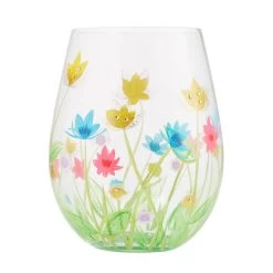 Lolita Field Of Dreams Handpainted Stemless Wine Glass, 20 Oz.