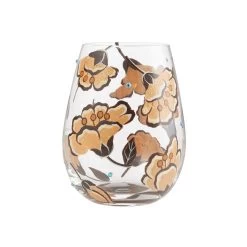 Enesco Lolita Jungle Beauty Handpainted Stemless Wine Glass, 20 Oz.