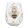 Lolita Queen Bee Handpainted Stemless Wine Glass, 20 Oz. 2 Lolita Queen Bee Handpainted Stemless Wine Glass, 20 Oz. -Decor Home Shop Lolita Queen Bee Stemless Wine Glass 6010895 01