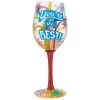 Enesco Lolita You're The Best Handpainted Wine Glass, 15 Oz. -Decor Home Shop Lolita Youre the Best Handpainted Wine Glass 6008461 01