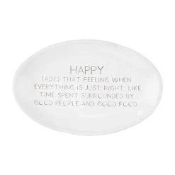 Mud Pie Happy Definition Oval Ceramic Platter