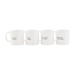 Mud Pie Funny Mugs, Set Of 4