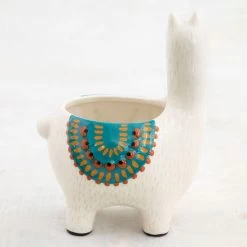 Natural Life Cream Ceramic Llama Planter -Decor Home Shop Natural Life Cream Ceramic Llama Planter PLNT073 03