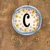 Natural Life Initial Trinket Dish, C -Decor Home Shop Natural Life Initial Trinket Dish DSH232 01