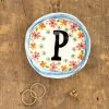 Natural Life Initial Trinket Dish, P -Decor Home Shop Natural Life Initial Trinket Dish DSH240 01
