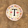 Natural Life Initial Trinket Dish, T -Decor Home Shop Natural Life Initial Trinket Dish DSH242 01