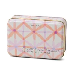 Paddywax Cactus Flower And Aloe Candle In Pink And Coral Tin, 5 Oz.