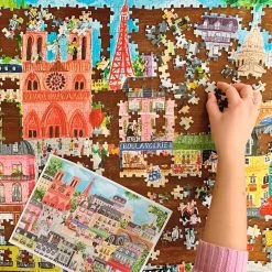 Eeboo Paris In A Day 1000-Piece Jigsaw Puzzle -Decor Home Shop Paris in a Day 1000Piece Jigsaw Puzzle PZTPD2 04