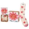 Primitives By Kathy Pink Flowers Goals Block Sign And Socks, Set Of 2 -Decor Home Shop Pink Flowers Goals Block Sign and Socks Set 111184 01