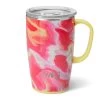 Swig Pink Lemonade Stainless Steel Travel Mug, 18 Oz. -Decor Home Shop Pink and Yellow Swirls Insulated Slim Travel Mug S102C18PL 01