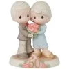 Precious Moments Fifty Golden Years Together Figurine, 5.1" 2 Precious Moments Fifty Golden Years Together Figurine, 5.1" -Decor Home Shop Precious Moments 50th Anniversary Figurine 223019 01