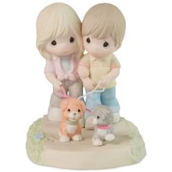 Precious Moments I’ll Never Let You Go Figurine, 5.4" -Decor Home Shop Precious Moments Couple Walking Dogs Figurine 223003 03