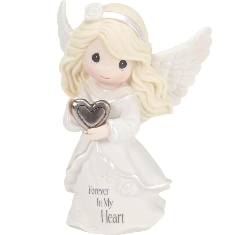 Precious Moments Forever In My Heart Angel Memorial Figurine, 4.75" H 3 Precious Moments Forever In My Heart Angel Memorial Figurine, 4.75" H