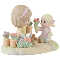 Precious Moments A Mother’s Love Makes A Garden Grow Figurine, 4.4" -Decor Home Shop Precious Moments Mother and Daughter Gardening Figurine 223010 03