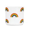 Rainbow Icons On White Ceramic Planter, 4.5" -Decor Home Shop Rainbow Icons on White Planter 115440 01