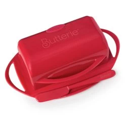 Red Butterie Flip-Top Butter Dish -Decor Home Shop Red Plastic FlipTop Butter Dish With Knife BTRRED1003 03
