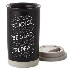 Hallmark Rejoice Repeat Ceramic Travel Mug, 12 Oz. -Decor Home Shop Rejoice and Be Glad Ceramic Travel Mug 1SNN1065 03