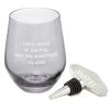 Hallmark Schitt's Creek® Stemless Wine Glass And Bottle Stopper, Set Of 2 -Decor Home Shop Schitts Creek Stemless Wine Glass and Bottle Stopper 1PCL1026 01