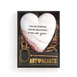 Demdaco Strong Beautiful You Art Heart With Key Stand -Decor Home Shop Strong Beautiful You Heart Sculpture With Key 1003480430 04