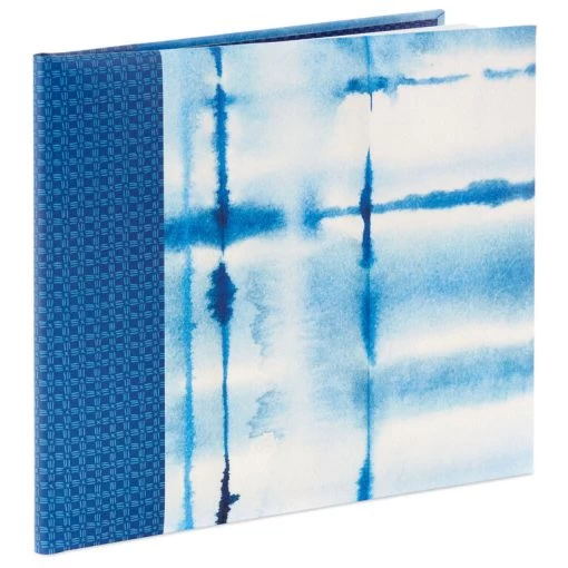 Hallmark Blue Shibori Print Guest Book -Decor Home Shop Tie Dye Blue Guest Book 1EDY3150 01