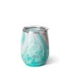 Swig Wanderlust Stainless Steel Stemless Wine Glass, 14 Oz. -Decor Home Shop TurquoiseGold Marble Insulated Wine Cup With Lid S102C14WL 01