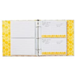 Hallmark Yellow Honeycomb Recipe Organizer Book -Decor Home Shop Yellow Honeycomb Recipe Organizer Book 1TOG1031 03