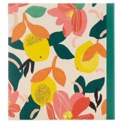 Hallmark Bright Citrus Customizable Recipe Organizer Book -Decor Home Shop Yellow Pink Lemon Floral 3Ring Recipe Book 1TOG1033 05